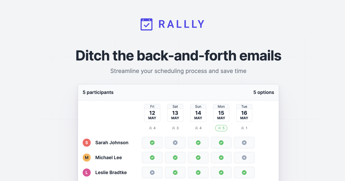 Screenshot of Rallly website